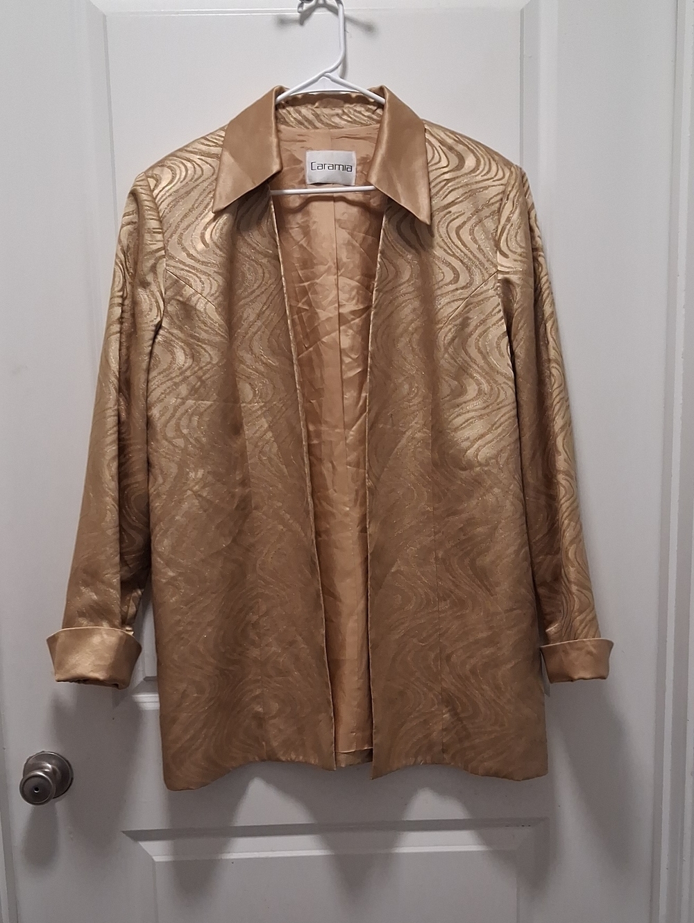Caramia Gold Shimmer Open-Front Jacket